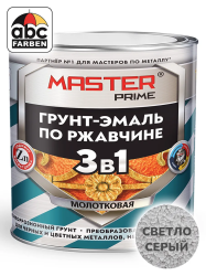 Грунт-эмаль с молотк. эффект. светло-серый  2,0л  FARBITEX Профи master prime