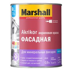 Краска ВД фасадная   0,9л  MARSHALL AKRIKOR BC силикон-акриловая матовая