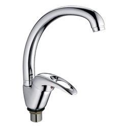 Смеситель для кухни 40 карт.  LEDEME  с бок. ручкой, литой излив