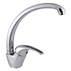 Смеситель для кухни 40 карт.  LEDEME  с бок. ручкой, литой излив