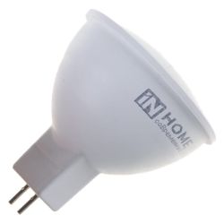 Лампа светодиод точечная MR16  11Вт, 220В, GU5.3, холод (6500К)   IN HOME
