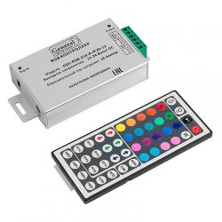 Контроллер RGB 216W 18А с  ИК пультом GENERAL