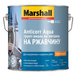 Грунт-эмаль на водн основе по ржавчине  2,0л  MARSHALL ANTICORR AQUA база BC