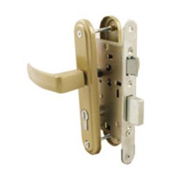 Замок врезной с ручками ЗВ - 4 - 3 - 03 цилиндр, золото  ЗЕНИТ-ХИММАШ Дмитровоград