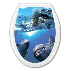Сиденье для унитаза белое/дельфин  ОКЕАН