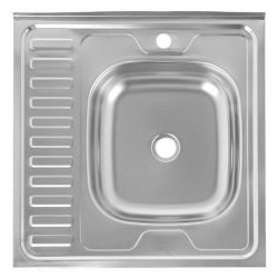 Мойка нерж накладная 600 х 600 0,4 правая