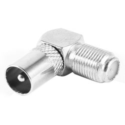 Антенный штекер F- гнездо угловой