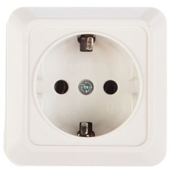 Розетка 1-ая о/п с/з UNIVersal Олимп белый