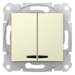 Выключатель 2-ой с/п с подсветкой  SCHNEIDER ELECTRIC Sedna бежевый