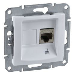 Розетка RJ45 комп. одиночная  SCHNEIDER ELECTRIC Sedna белый
