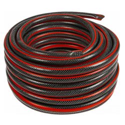 Шланг поливочный армир. 15мм 25м 3-х слойный. премиум (черн-красн)  ВИХРЬ