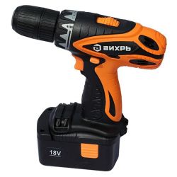 Шуруповерт акк. ВИХРЬ ДА-18-2К (напр.18В,2-NiCd акк,макс.крут.момент 32Нм,емкость акк.1.5Ач)  