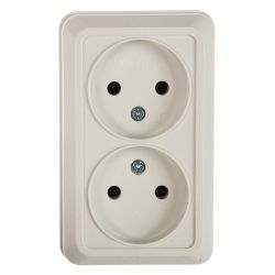 Розетка 2-ая о/п б/з UNIVersal Олимп белый