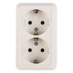 Розетка 2-ая о/п с/з UNIVersal Олимп белый