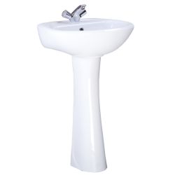 Умывальник с пьед. белый СОНАТА с отв.  SANTERI (Воротынск)