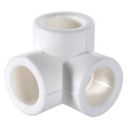 Тройник двухплоскостной 20 PPR белый  VALTEC