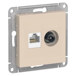 Розетка TV+RJ45 двойная  SCHNEIDER ELECTRIC ATLAS DESIGN Бежевый