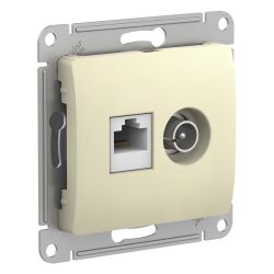 Розетка TV+RJ45 двойная  SCHNEIDER ELECTRIC GLOSSA Бежевый