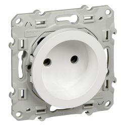 Розетка 1-ая с/п б/з с шторками  SCHNEIDER ELECTRIC ODACE Белый