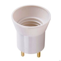 Переходник вилка-патрон Е27 белый ECOLA