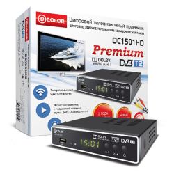 Тюнер для цифрового TV D-COLOR DC1501HD  (DVB-T2)