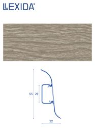 Плинтус LEXIDA 55х2200мм Ясень серый 1