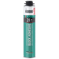 Пена-клей полиуретан для кладки блоков профи 1000мл  KUDO Proff Block Adhesive 28+ Всесезонный