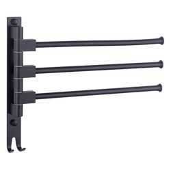 Держатель для полотенца 3 рога с двойным крючком черная  LEDEME