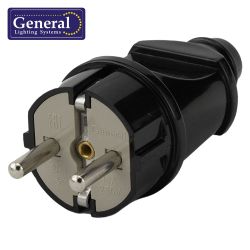 Вилка с/з прямая  GENERAL черная