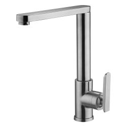 Смеситель для кухни 35 карт.  GOLDEN FOX LOMOND  с бок. ручкой, литой излив, нерж