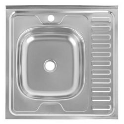 Мойка нерж накладная 600 х 600 0,4 левая