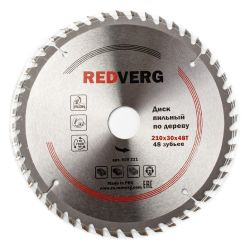 Диск пильный по дереву 210х30/20/16мм. 48 зубьев REDVERG 