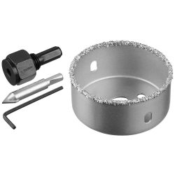 Коронка-чашка с карбид-вольфрам. крошкой  d - 38мм  h - 25мм в сборе  ЗУБР