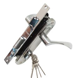 Замок врезной с ручками 70-L/76 CP хром TRODOS