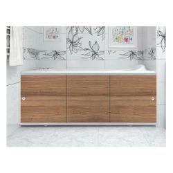 Экран под ванну 1,7 м  с алюм. рамой Орех темный Премиум А  МЕТАКАМ