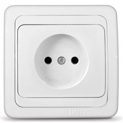 Розетка 1-ая с/п б/з UNIVersal Валери белый