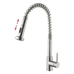 Смеситель для кухни 35 карт.  LEDEME  с вытяжной лейкой, нерж