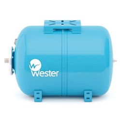 Бак расширительный для ГВС и ХВС горизонтальный   24л синий  WESTER