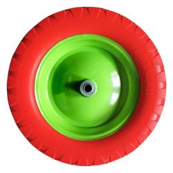 Колесо полиуретановое  388мм,длина оси   80мм, ф20мм  СИБРТЕХ