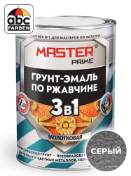 Грунт-эмаль с молотк. эффект. серый  0,9л  FARBITEX Профи master prime