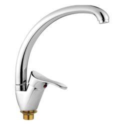 Смеситель для кухни 35 карт.  LEDEME  с бок. ручкой, литой излив, на гайке