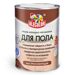 Эмаль для деревянных полов алкидно-уретановая желто-коричневая   2,7кг  OLECOLOR