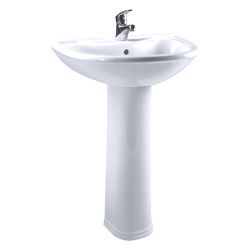 Умывальник с пьедесталом красный ПРЕСТИЖ с отв. 635х464х854  ТД КЕРАМИКА