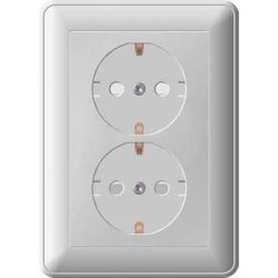 Розетка 2-ая с/п с/з с шторками SCHNEIDER ELECTRIC W59 белый