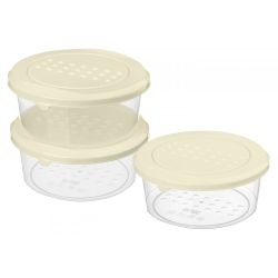 Емкость для хранения продуктов набор 3шт 0,5л круглая  ASTI