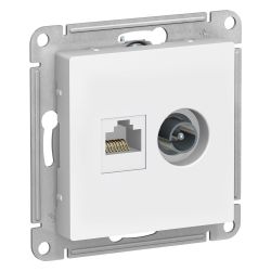 Розетка TV+RJ45 двойная  SCHNEIDER ELECTRIC ATLAS DESIGN Белый