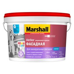 Краска ВД фасадная   2,5л  MARSHALL AKRIKOR ВС акриловая матовая