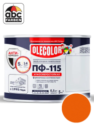Эмаль ПФ-115 оранжевая   0,5кг  OLECOLOR  УЦЕНКА