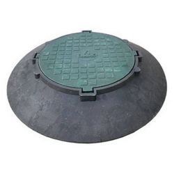 Переходник конусный на колодец с крышкой полимерно-композитной 1,5т ПП  ПОЛИМЕР