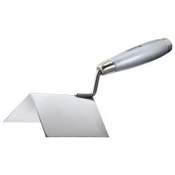 Кельма штукатура с дерев. ручкой 60*60*80мм, для внешн. углов полиров. сталь  MATRIX